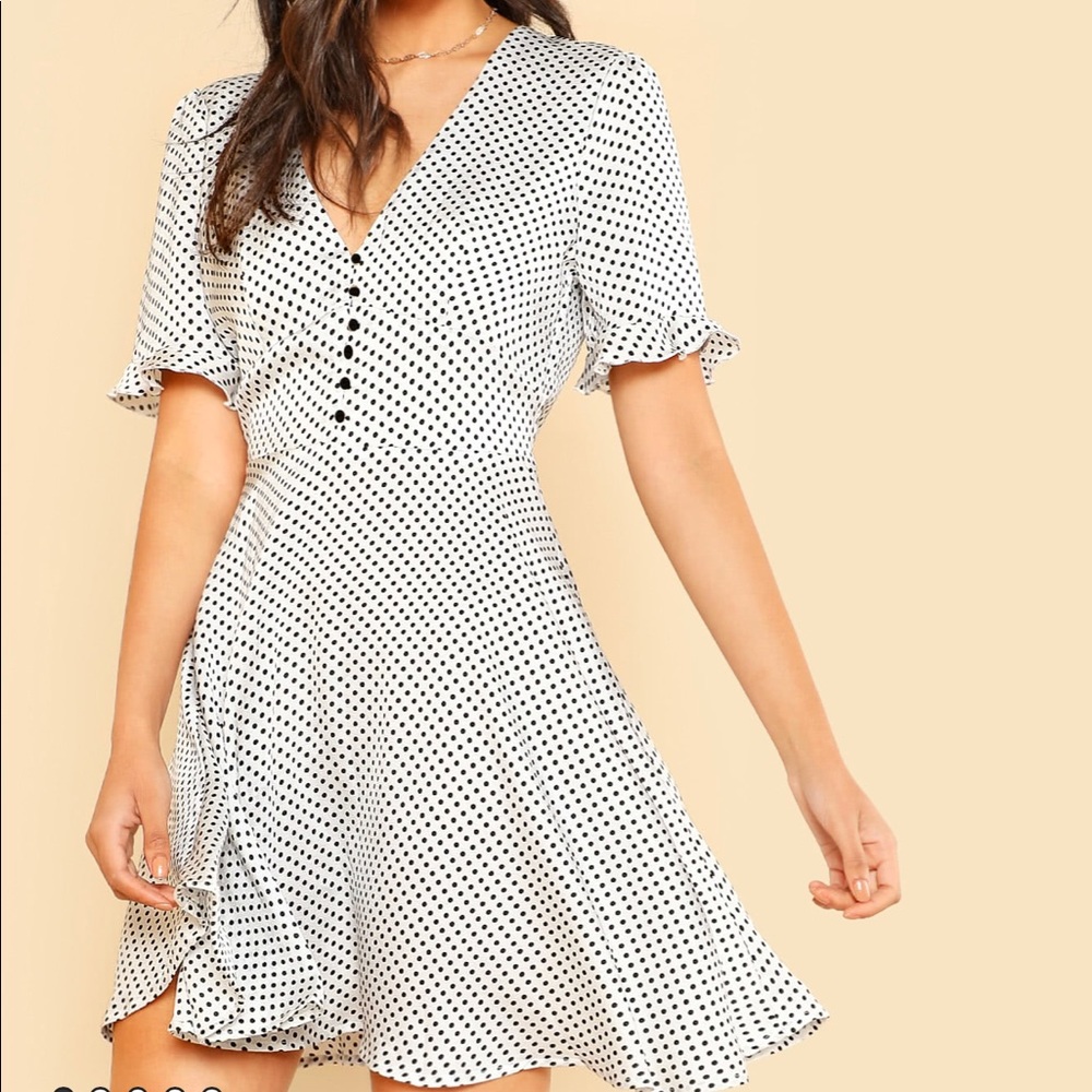 ⚜️ Polka Dot Casual Dress - Picture 2 of 6